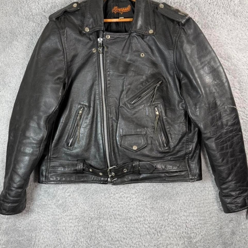 Renegade black leather biker jacket